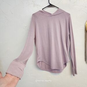 Women's Lightweight Long-Sleeve Hooded Top in Dusty Mauve Sun Shirt